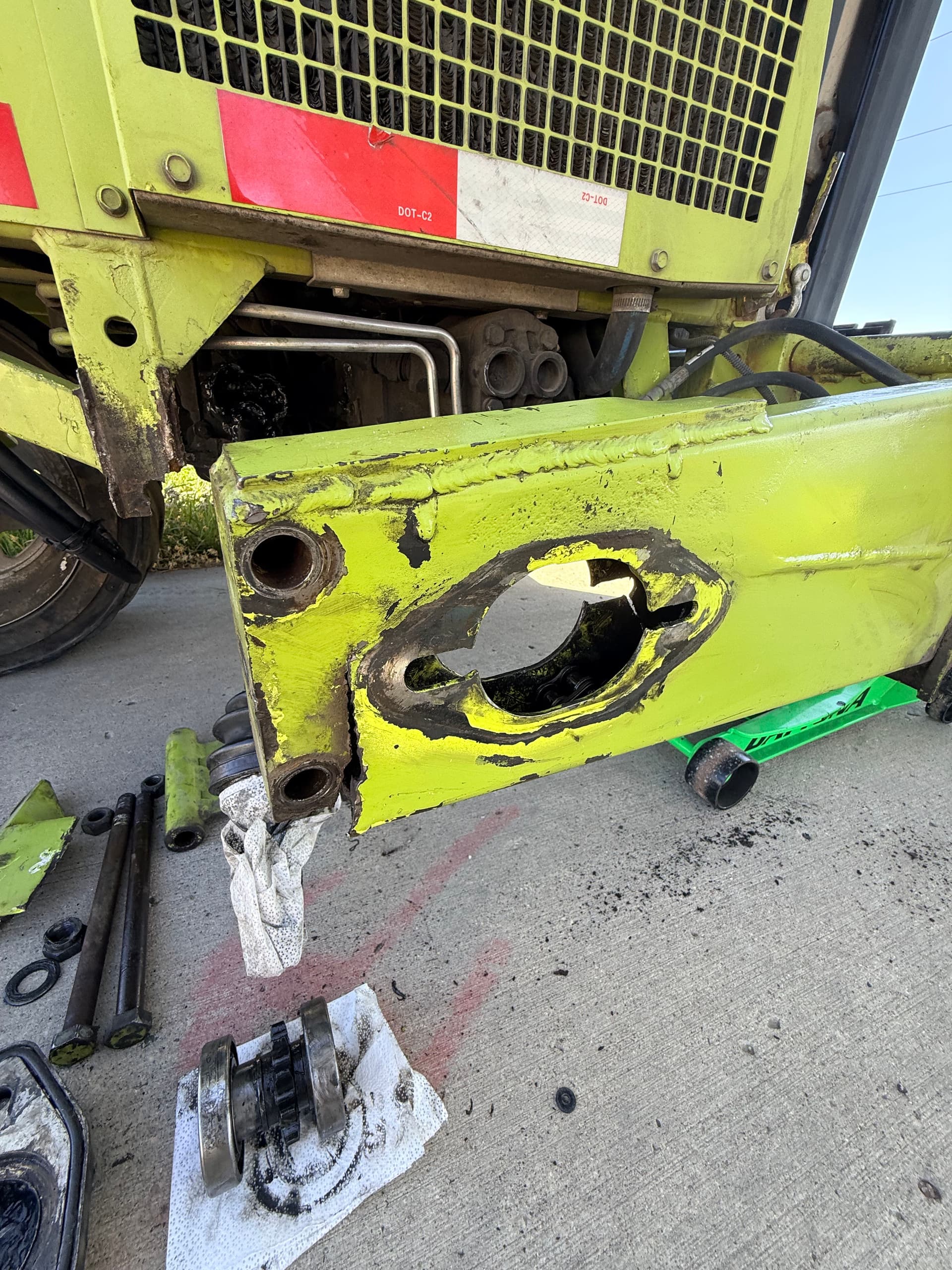 Gallery photos for Donkey Forklift Steering Arm Repair and Reinforcement in Fargo: Image #1