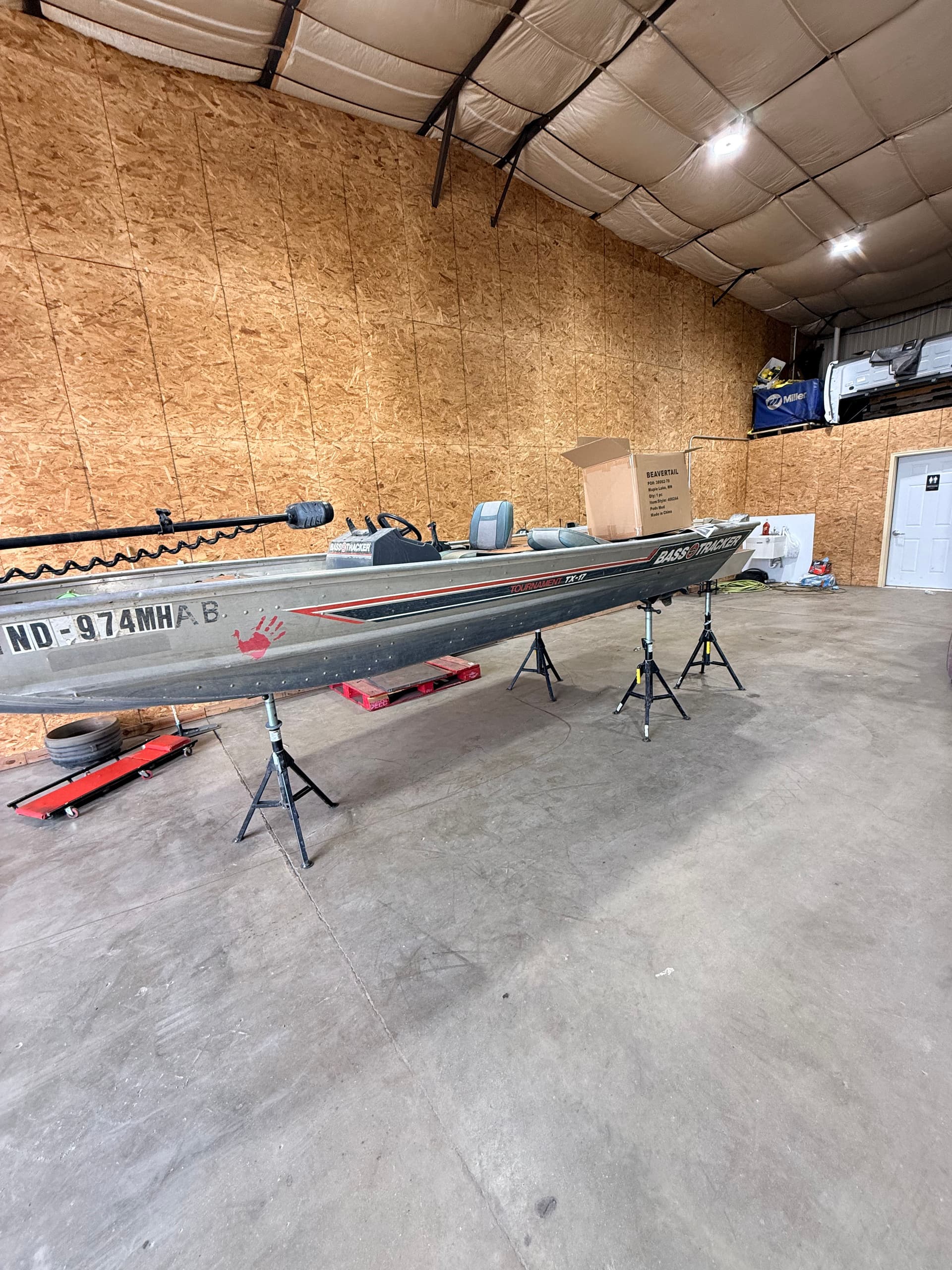 Beavertail Flotation Pods TIG Welded onto a Bass Tracker image