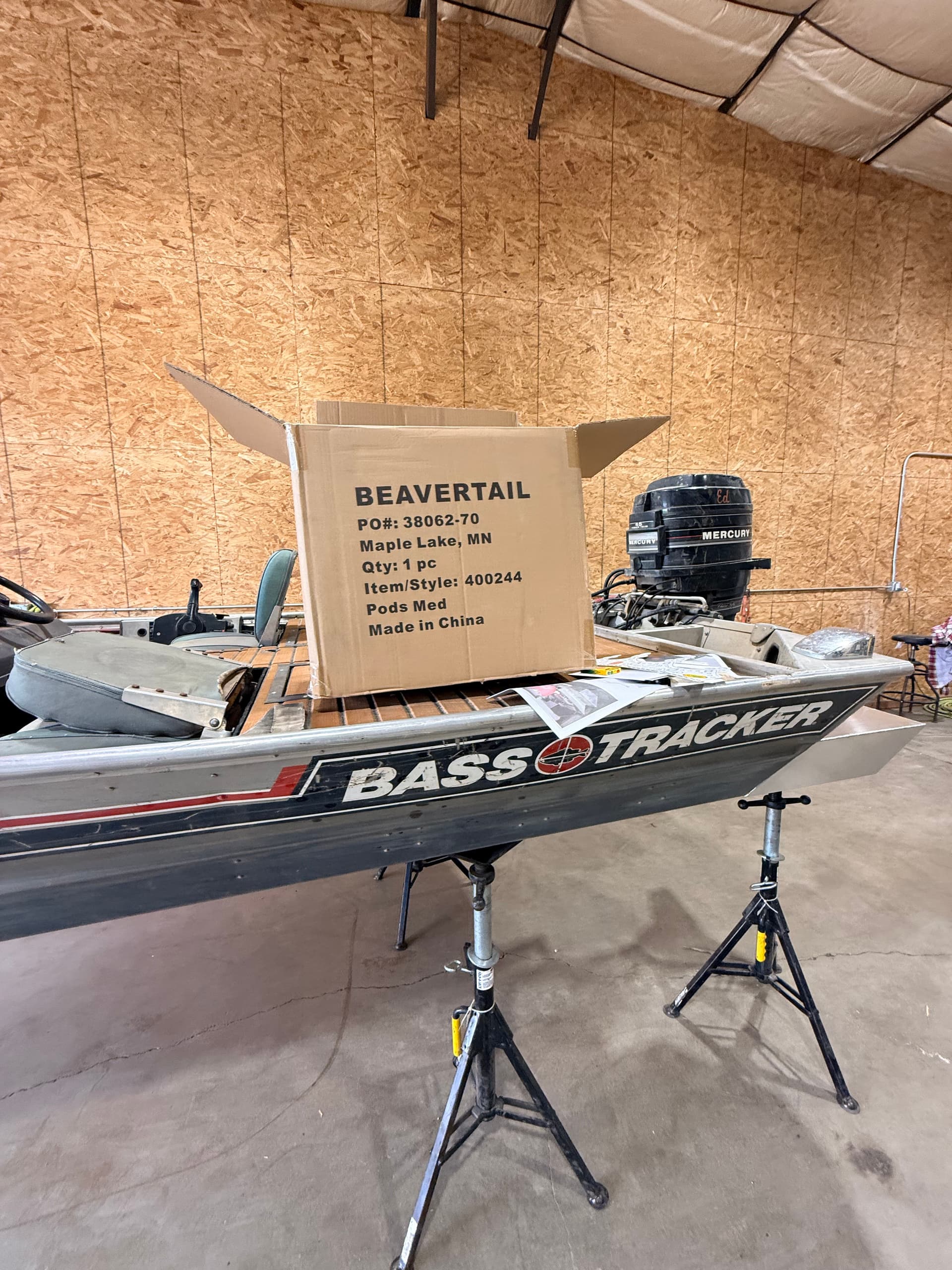 Gallery photos for Beavertail Flotation Pods TIG Welded onto a Bass Tracker: Image #1